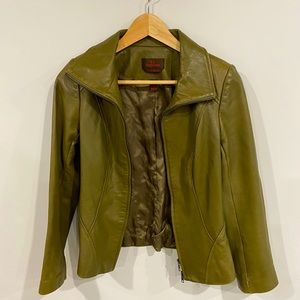 Danier Genuine Leather Army Green Jacket